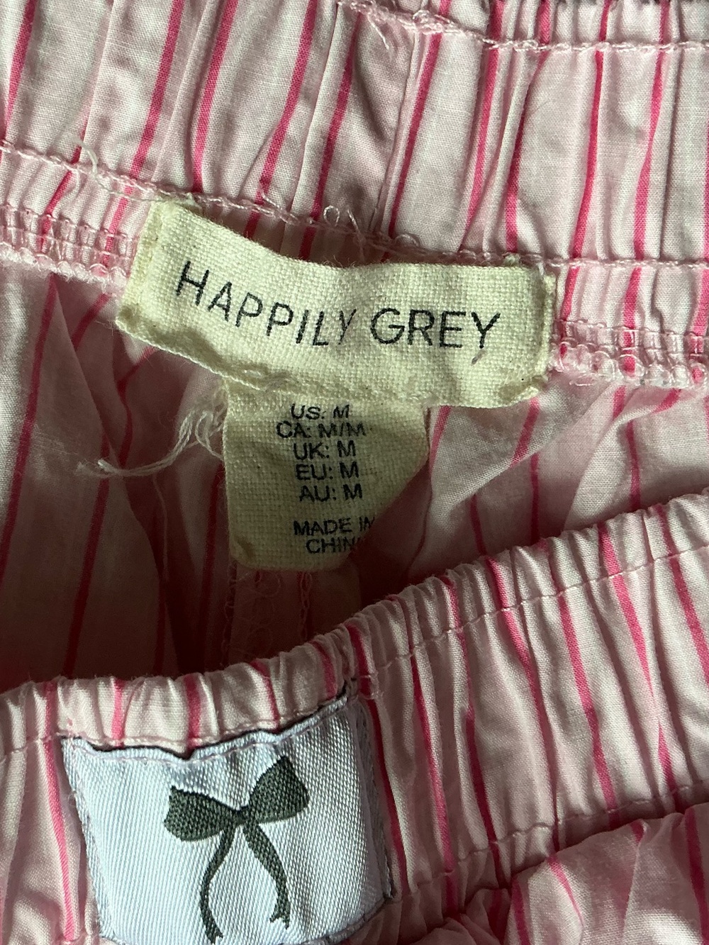 Happily Grey Striped Lounge Pants Sz M - Picture 4 of 9